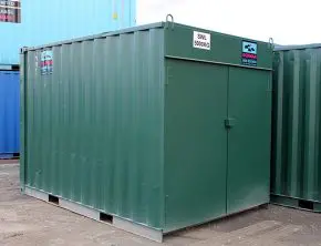 3m (10ft) cut down shipping container - construction site shed